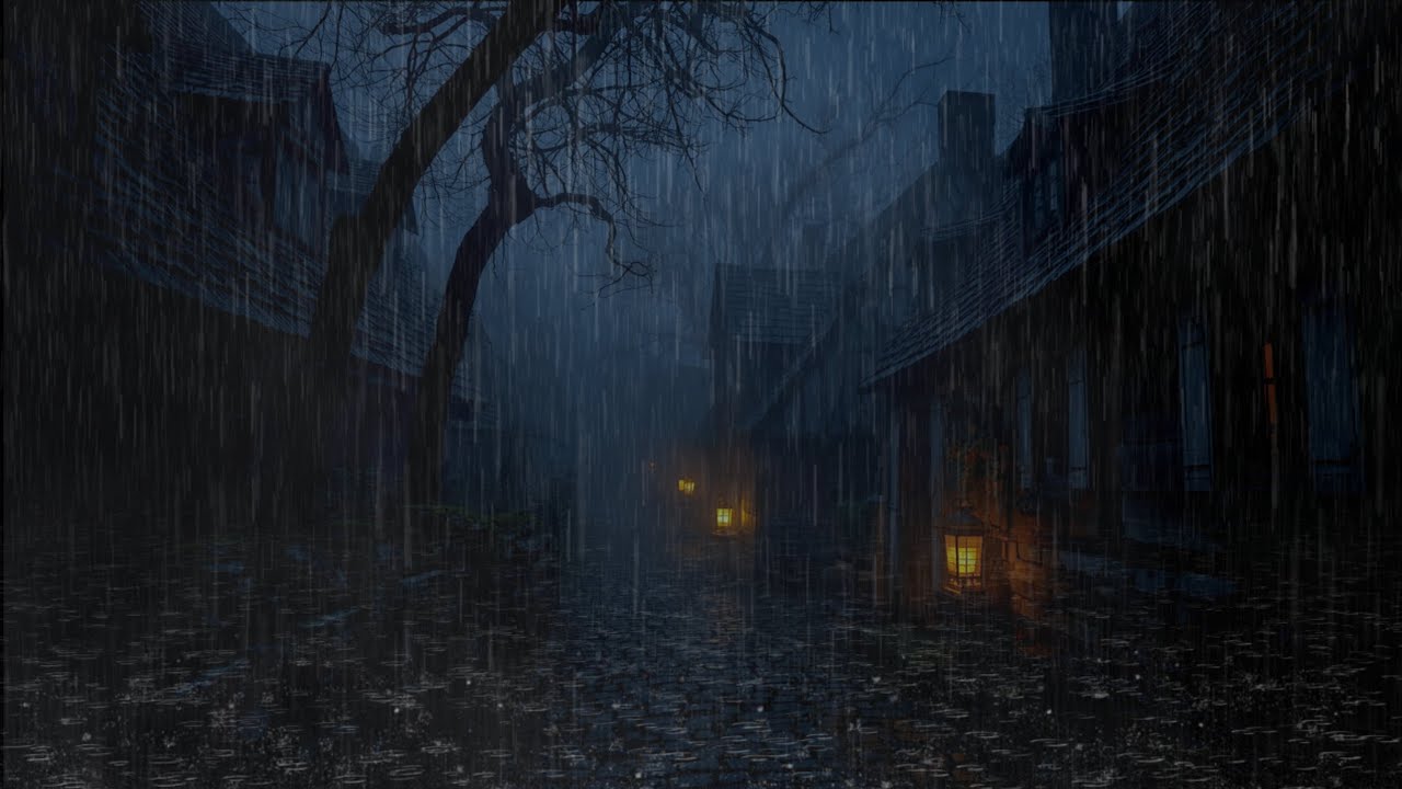 Midnight Rain in a Forgotten Town | Soothing Ambience for Sleep