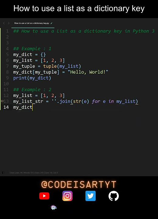 How to use a list as a dictionary key in Python | Python Examples ...