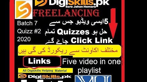 Digiskills - Freelancing Quiz 2 Solution Batch 07  Freelancing Quiz No.2  Batch 7 2020