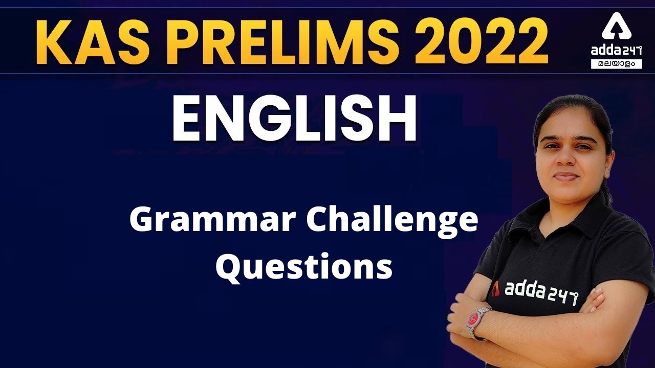 KAS ENGLISH Grammar Challenge Questions Adda247 Malayalam YouTube