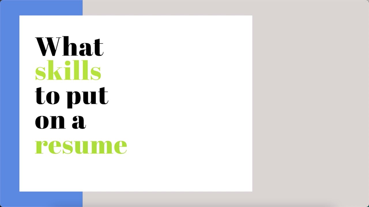 How to Make Your Resume Stand Out | Top Skills to Put On a Resume - YouTube