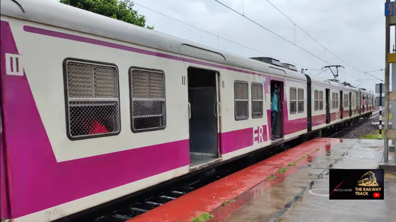 Superfast icf medha local leaving railway platform in incessant rain ।