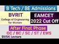 BVRIT College of Engineering EAMCET 2022 Cut off Ranks after Final Phase || EAMCET|| #tseamcet2022