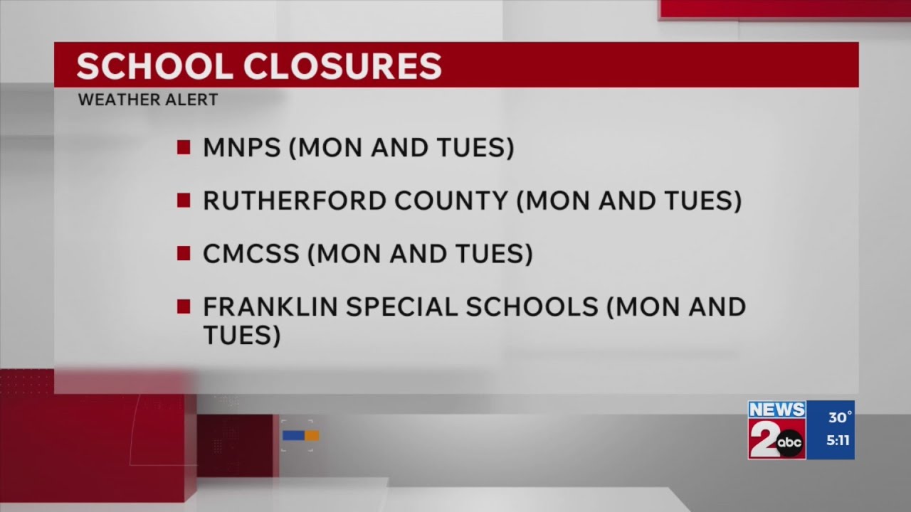 School closures and delays - Sunday, Jan. 25 - YouTube