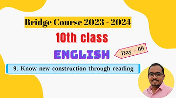Bridge Course (2023 - 24) for 10th - Sub English - Day 09 - Activity No 9 -  Explained - Answers