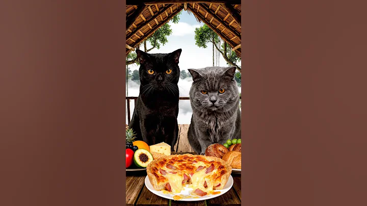 Video 11558491: chartreux cat, bombay cat, mix cat, cat eating