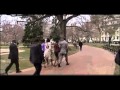 Obamas walk to easter service