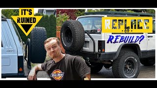 How to fix the Smitty Built XRC Tire Carrier (Hint, this one saves weight & space) Jeep Cherokee XJ