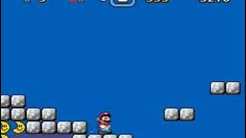 custom super mario world:MY FIRST LEVEL!!!!!!WOOOOO