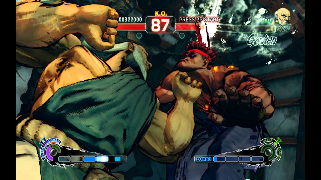 Street Fighter IV AE Evil Ryu Vs Gouken (CPU) Ultra Finish