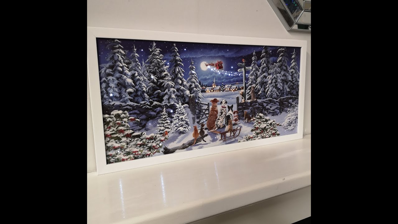 Light Up Canvas Wall Art Christmas Decoration