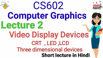 CS602 Computer Graphics Lecture 2 | Video Display Devices | CRT LCD LED | Short lectures.#vu #cs602