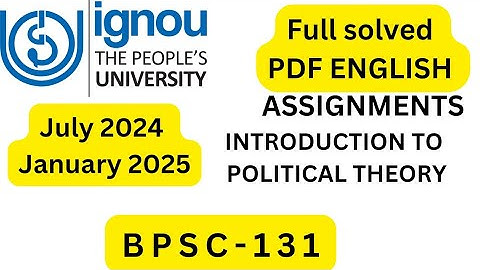 BPSC-131 SOLVED ASSIGNMENT 2024-25 ENGLISH