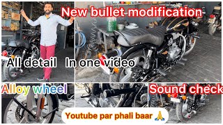 New 2023 Bullet 350 modification with alloy wheel & sound 🤩all ￼Daut clear🙏❤️#bullet #royalenfield