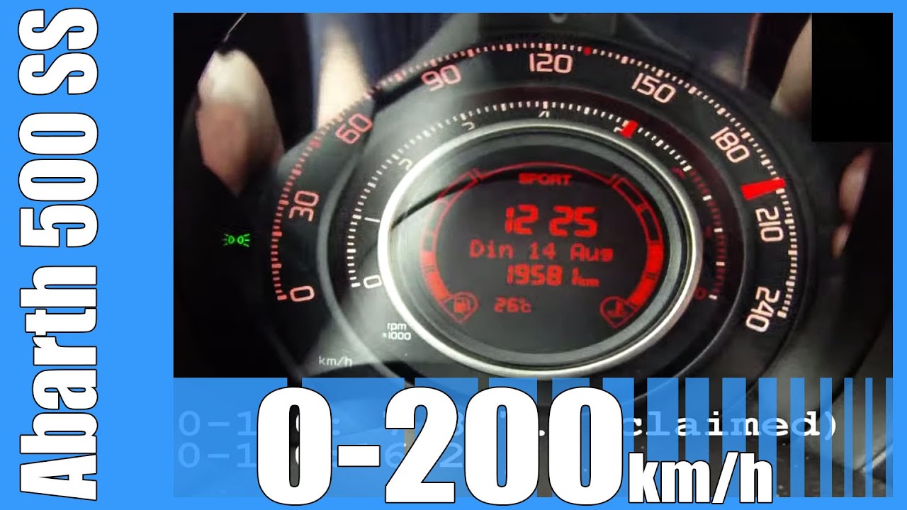 Abarth 500C Esseesse SS 0-200 km/h GREAT! Acceleration Test Autobahn