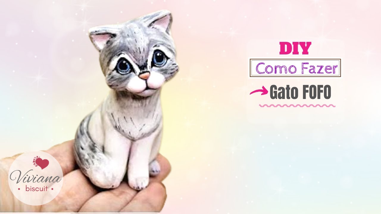 Faça Gato de biscuit Muito Rápido e Fácil Viviana Biscuit Modelagem