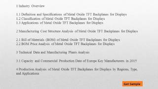 Premium Insight Europe Metal Oxide Tft Backplanes For Displays Market 2016-2021