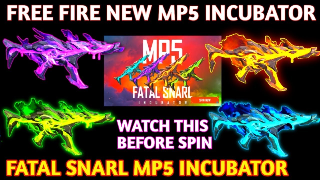 NEW MP5 SKIN FREE FIRE NEW INCUBATOR GUN SKIN | FREE FIRE MP5 INCUBATOR ABILITY FREE FIRE NEW EVENT