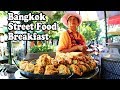 Thai Street Food in Bangkok: Breakfast at a Street Food Market in Bangkok Thailand.