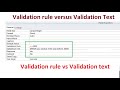 Validation rule vs Validation Text | Microsoft Access Databases