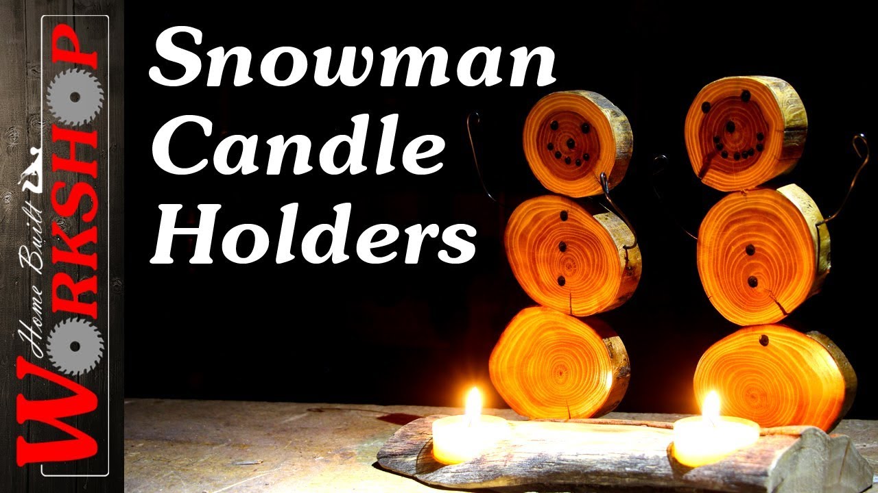 How to Make a Snowman Candle Holder | Made from a Log