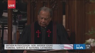 Hon. Andrew Young delivers anthem in procession at Jimmy Carter's funeral