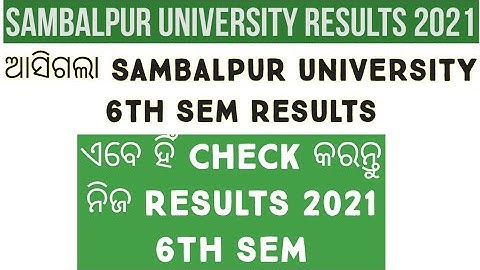 SAMBALPUR UNIVERSITY 6TH SEM RESULTS DECLARED 2021 | SAMBALPUR UNIVERSITY SIX SEM RESULTS