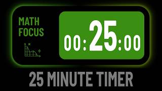 Minimalist Silent 25 Minute Countdown Timer For Math Focus