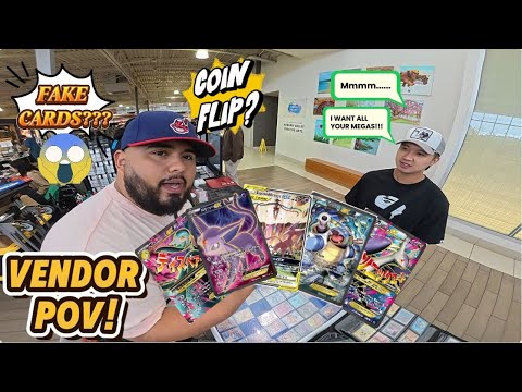COIN FLIPS & FAKE CARDS!POKEMON CARD VENDOR POV|TWIN OAKS CARD SHOW