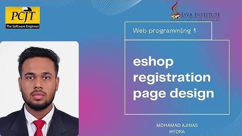Design a responsive Product registration page | eshop | Java Institute | Mohamad Ajinas | HYDRA