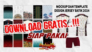 15 Template Desain Jersey Motif Batik   Mockup  Free Download II CDR File