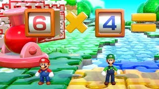 Super Mario Party - All Brainy Minigames - Mario vs Luigi vs Peach vs Daisy (4 Players)