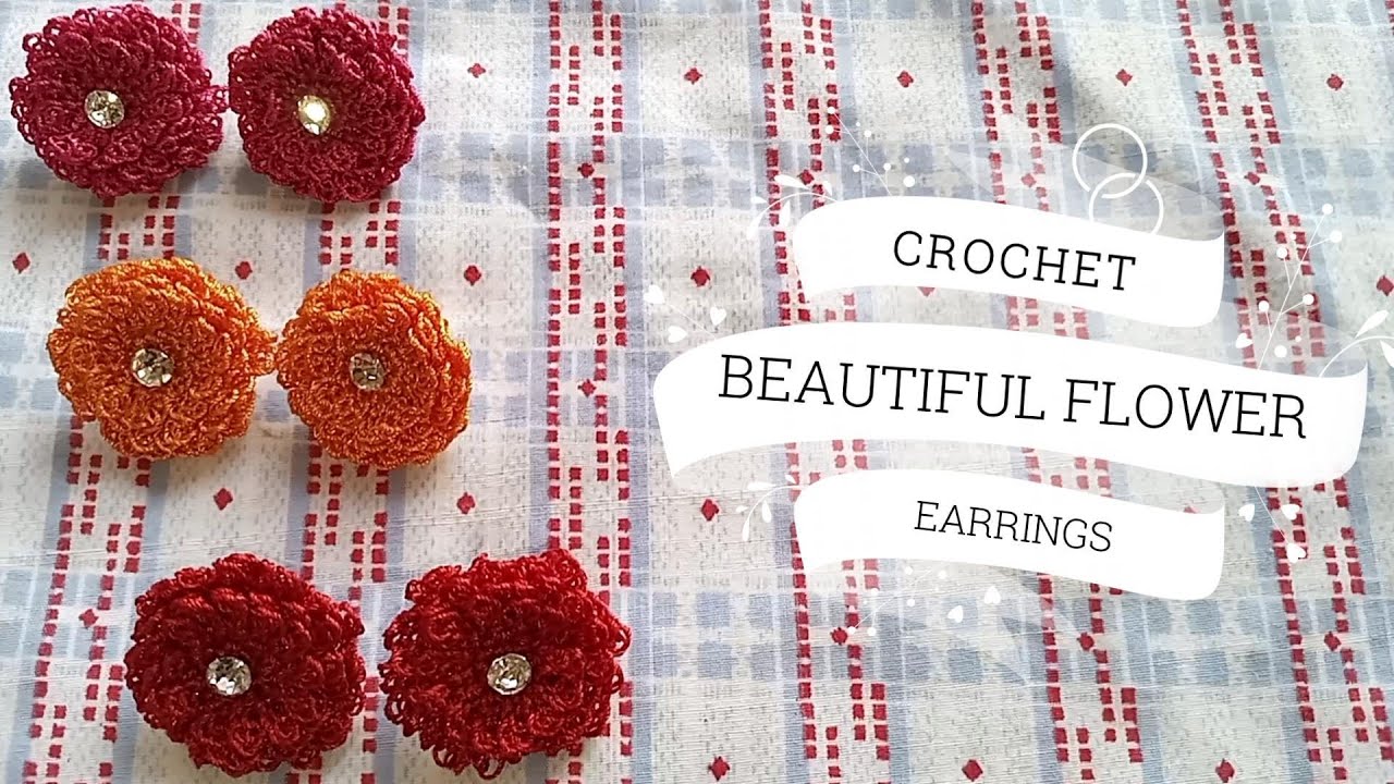 Parashoot Thread Crochet Beautiful Earrings with Parachute Thread | Step-by-Step ...