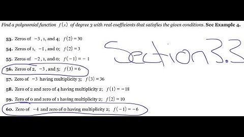 [Math] Find a polynomial function f(x) of degree 3 with real coefficients that satisfies the given