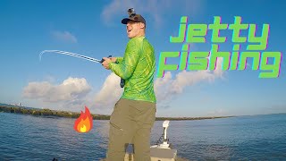 Jetty Fishing on FIRE! (Galveston North Jetty)