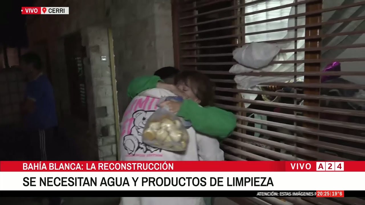 Video: el emotivo reencuentro de una madre con su hijo en medio del caos de Bahía Blanca