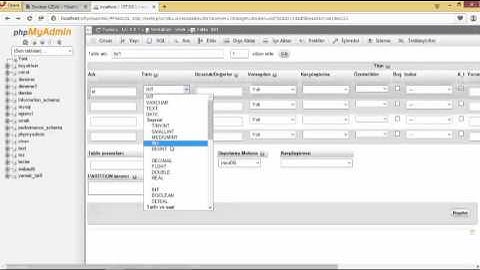 Mysql database(veri tabanı) oluşturma