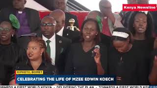 EMOTIONAL! CS Chirchir's family sing dedication song to their dad during Burial Service in Bomet