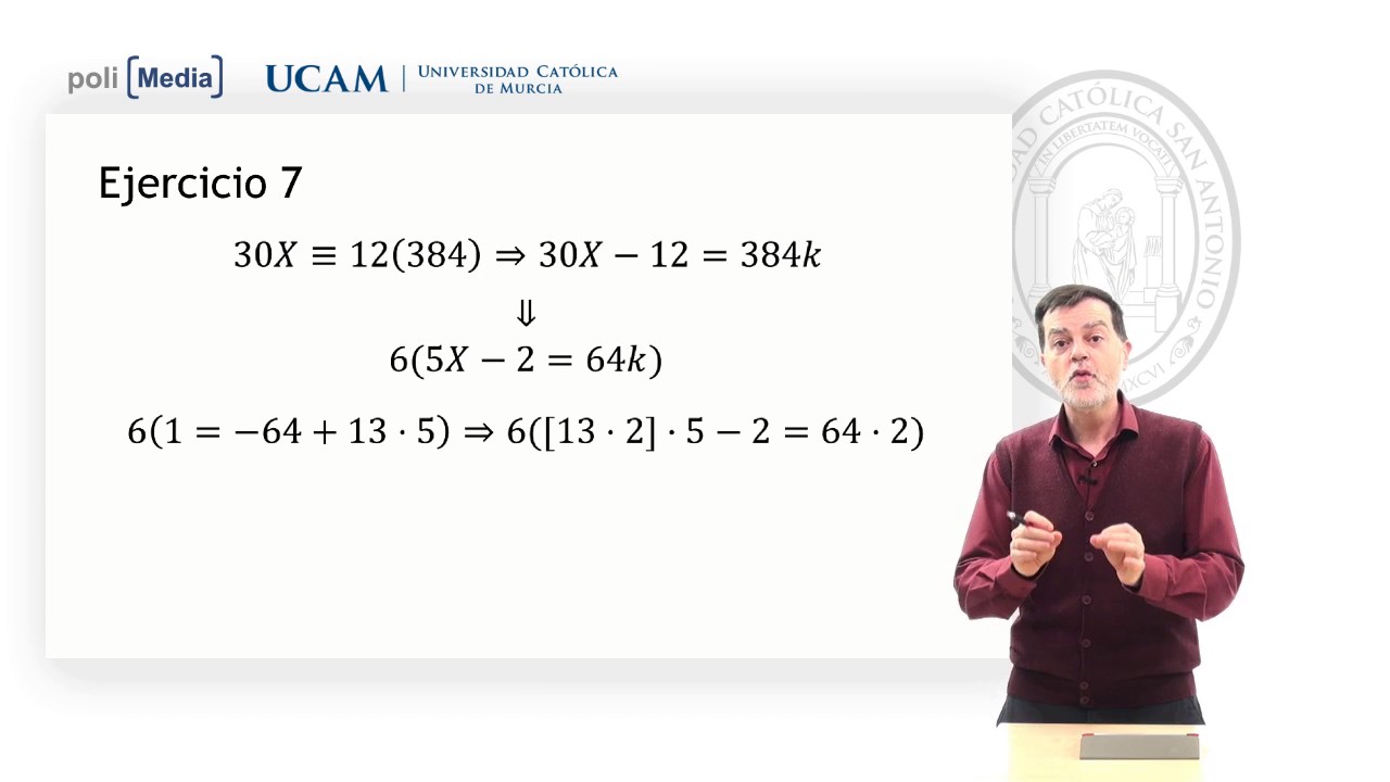 Matemática Discreta - Ecuación de congruencias: EJ.7 - Jesús Soto - YouTube