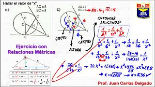 Relaciones metricas ejercicio explicado paso a paso