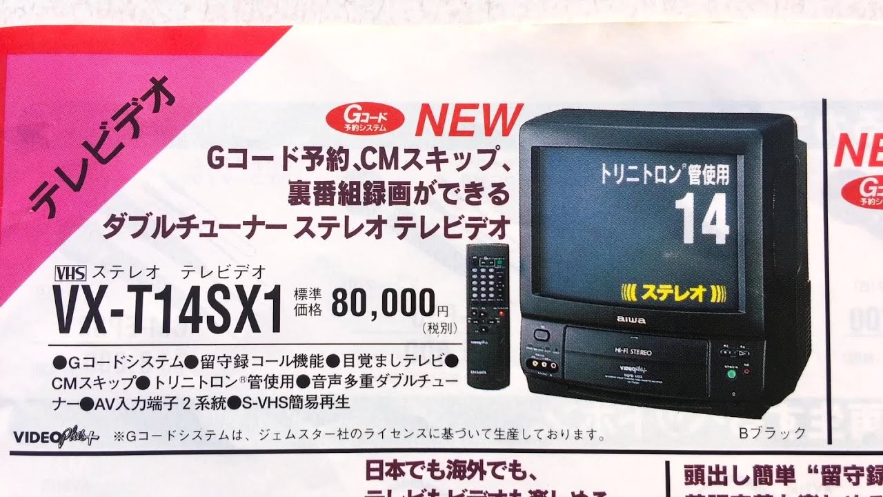 テレビ 1997 Aiwa Catalog 1995 TVs 📺 combo/ VCR 📼/ GSM Technical Data, Prices
