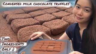 CONDENSED MILK CHOCOLATE TRUFFLES | TWO INGREDIENTS ONLY FOR P100 | HOW TO MOMMY