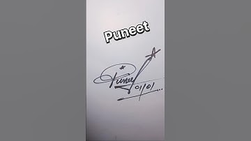 puneet name signature style #signature #shorts