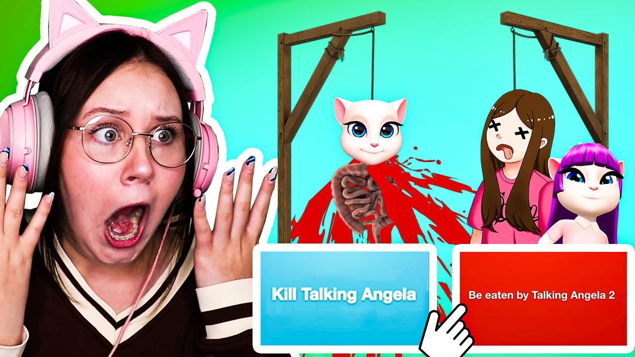 WOULD YOU RATHER With CREEPY TALKING ANGELA 1 And 2.. YouTube
