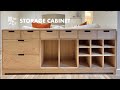 Storage cabinet  sweet chestnut  brass  custom furniture