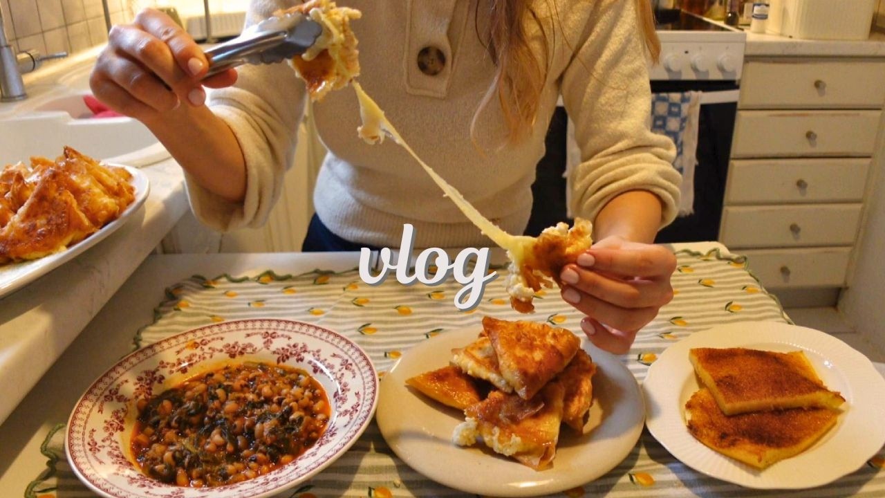 Греческие праздники перед постом 🥧 бабушкины хрустящие пирожки с сыром, молочный пирог