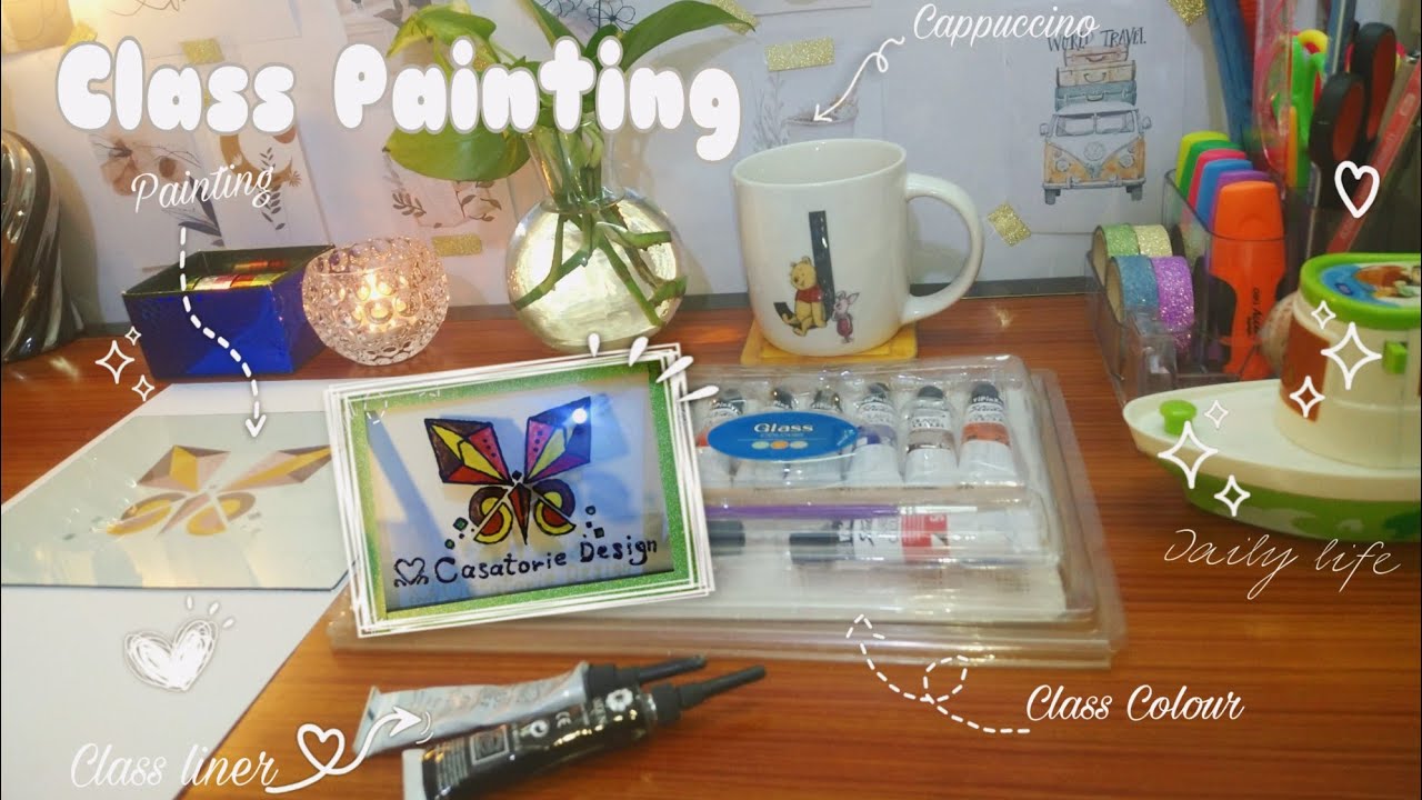 الرسم على الزجاج🎨 painting on class 🖼️