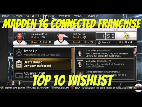 MADDEN NFL 16 CONNECTED FRANCHISE MODE TOP 10 WISHLIST