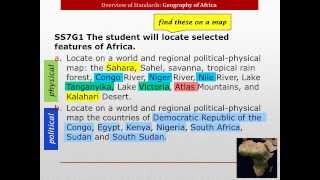 Africa Geography - Overview of Standards for SS7G1-SS7G4