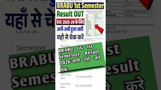 BRABU UG 1st Semester Result 2026  kaise dekhe kaise check karen